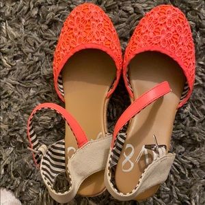DV8 Coral Lace Wedges